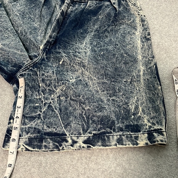 Y2K Vintage High Waisted Denim Shorts Womens Medium Skater Wide Coastal Acid - Picture 4 of 9